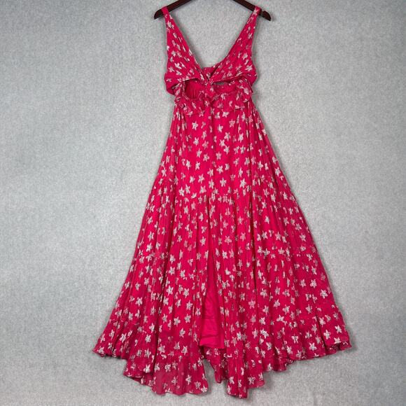 Rococo Sand Pink Silver Star Vega Cut Out Maxi Dress Size XS - Picture 2 of 10